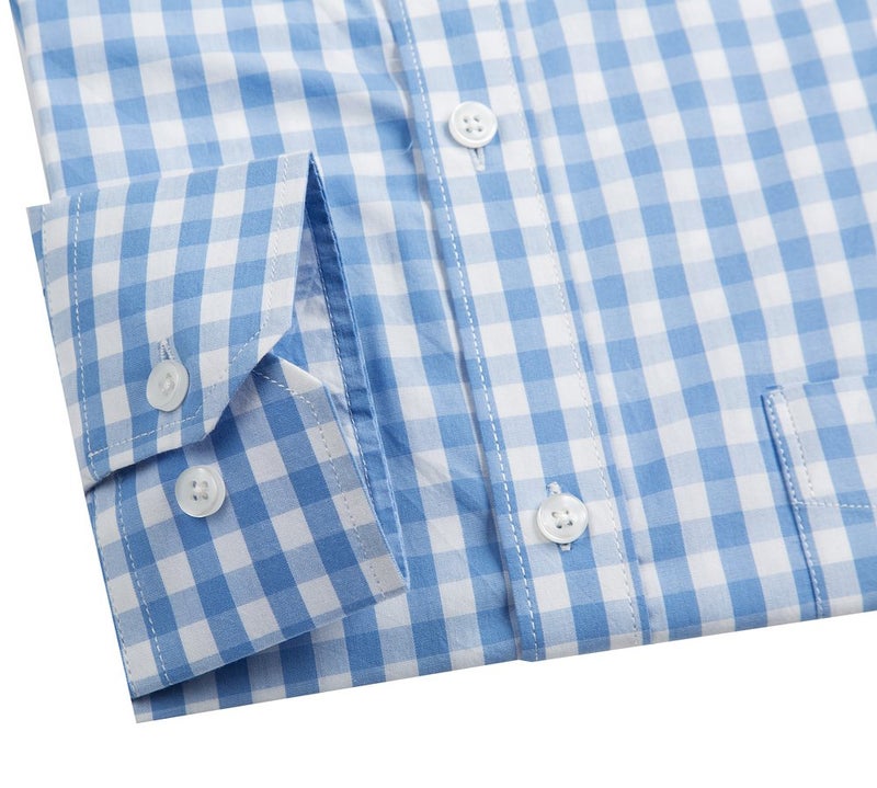 Double Pump Mens Button Down Shirts Cotton Long Sleeve Shirts Regular Fit (SL08A,L) - Image 3